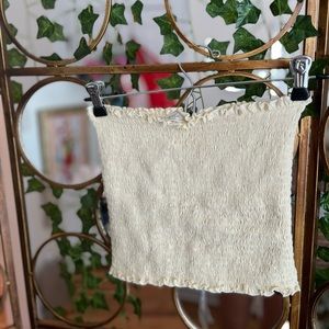 Brandy Melville yellow smocked tube top